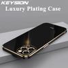 KEYSION Роскошный чехол с покрытием для iPhone 15 Pro Max 15 Plus, мягкий силиконовый квадратный противоударный чехол из ТПУ из ТПУ для iPhone 14 13 12 11