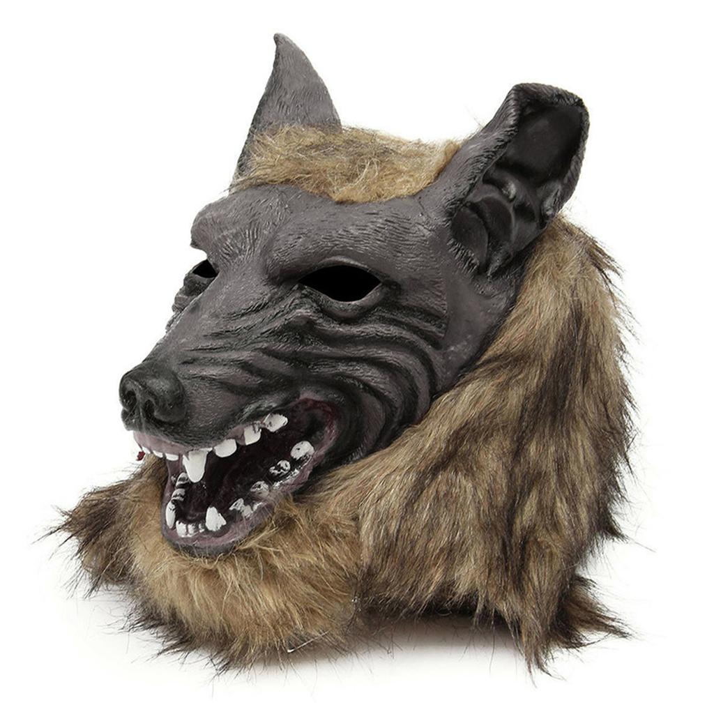 Halloween Horror Plush Wolf Gloves Mask Masquerade Halloween Party Costume Props Mask for Themed Party Supplies