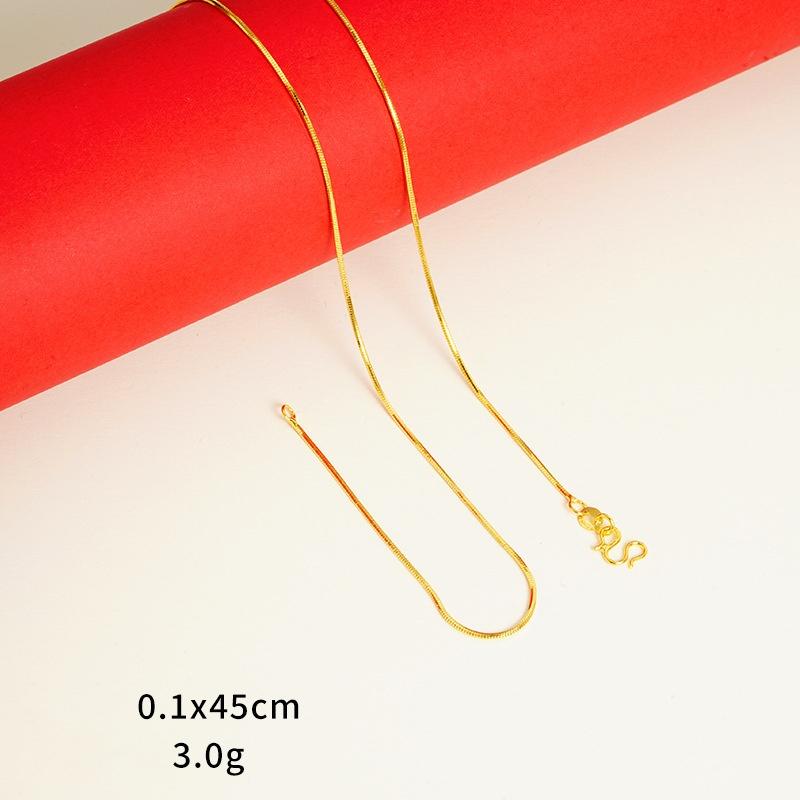 Ювелирные изделия из золотого песка для женщин, долговечная стойкость цвета, высококачественные аксессуары для ключичной цепи Niche, имитация золотой цепи
