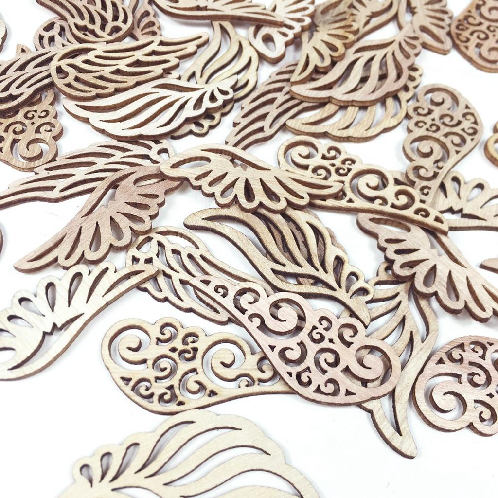 Винтажные украшения, натуральный DIY ремесло, граффити, орнамент, крылья ангела, деревянная фишка, кулон