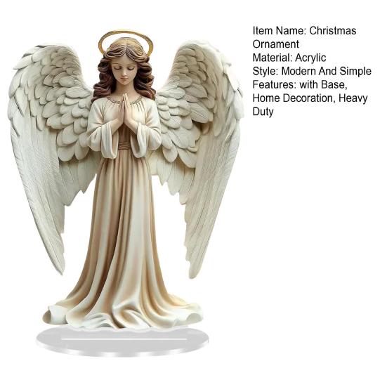 2D Акриловое Рождественское украшение Иисус Рождество Крыло Ангела Настольная табличка с подставкой Дом Офис Настольный Книжная полка Религиозное Рождественское украшение