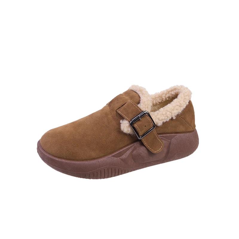 Модная женская обувь 2024 года, новые женские туфли с пряжкой на ремешке, вулканизированные туфли на платформе, женские кроссовки с круглым носком на плоской подошве, теплая женская повседневная обувь