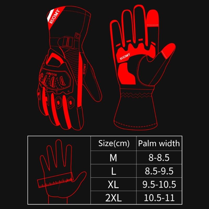 Unisex Motorcycle Gloves Full Finger Touchscreen Sports Gloves for BMX MTB Riding Cycling with Hard Knuckles Protection