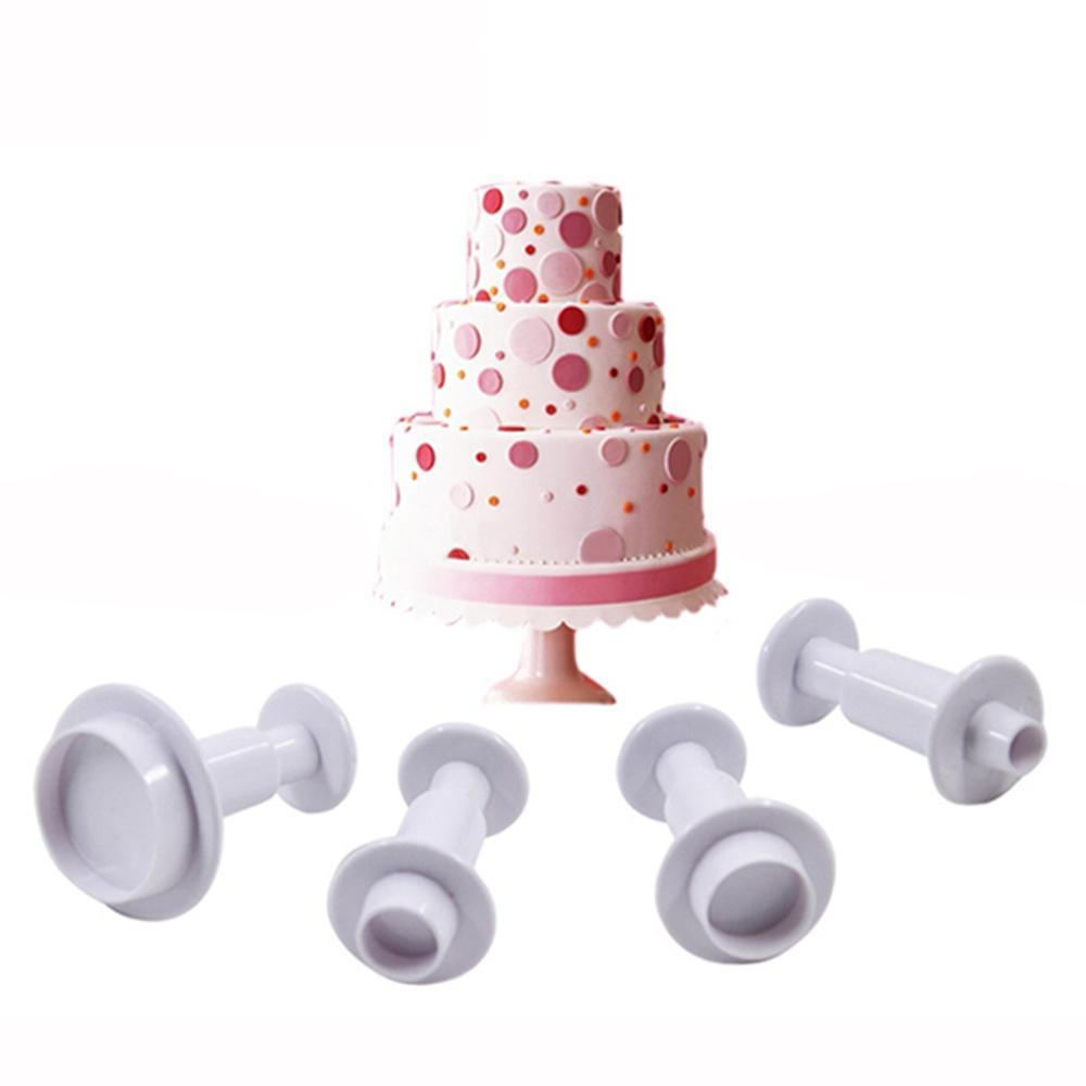 Baking Tool Plastic Round Circle Biscuit Sugar Plunger Fondant Craft Decor Cookie Cake Cutter Mold
