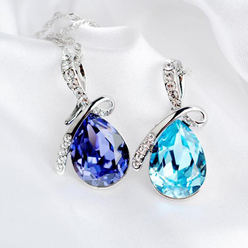 Модное женское ожерелье с кристаллами на свадьбу, 1 шт., ожерелье с подвеской в виде слезы ангела, ювелирные изделия, стразы ручной работы