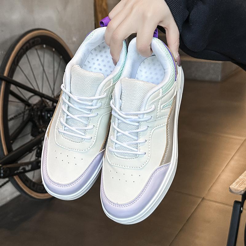 TUINANLE Женская повседневная обувь, кожаные туфли для скейтборда на шнуровке, женские нескользящие кроссовки на платформе