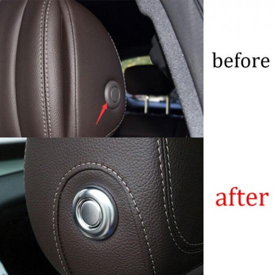 For Mercedes-Benz GLC 2016-21 Silver ABS Seat Headrest Switch Button Cover Trim