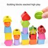 Montessori Color Shape Cognition Toys Fruit Color Shape Wooden Beads Sequencing Toy  Boys Girls