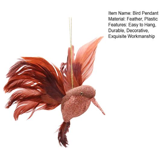Bird Pendant Realistic Looking Anti-fading Feather Living Room Fake Hummingbird Pendant Home Decor Daily Use