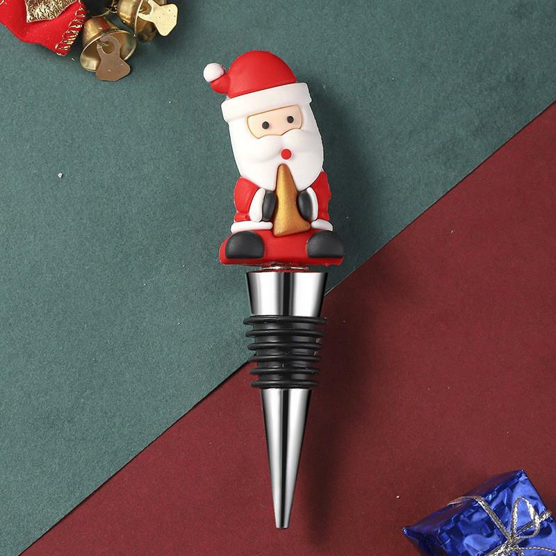 Рождественская винная пробка для бутылок с вином и напитками, герметичная пробка для свежего вина, милый декоративный Санта-Клаус, пробка для вина и шампанского