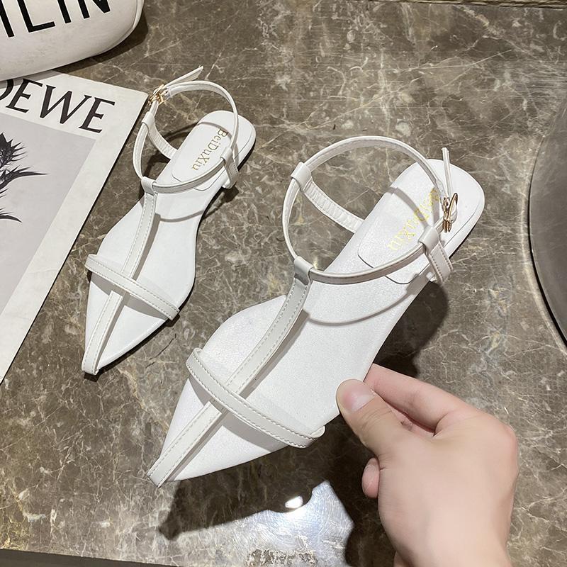 Модные женские сандалии на плоской подошве 2025 Лето Новый тренд Горячие продажи Женские элегантные платья Туфли для вечеринок Модные сандалии Zapatos De Mujer