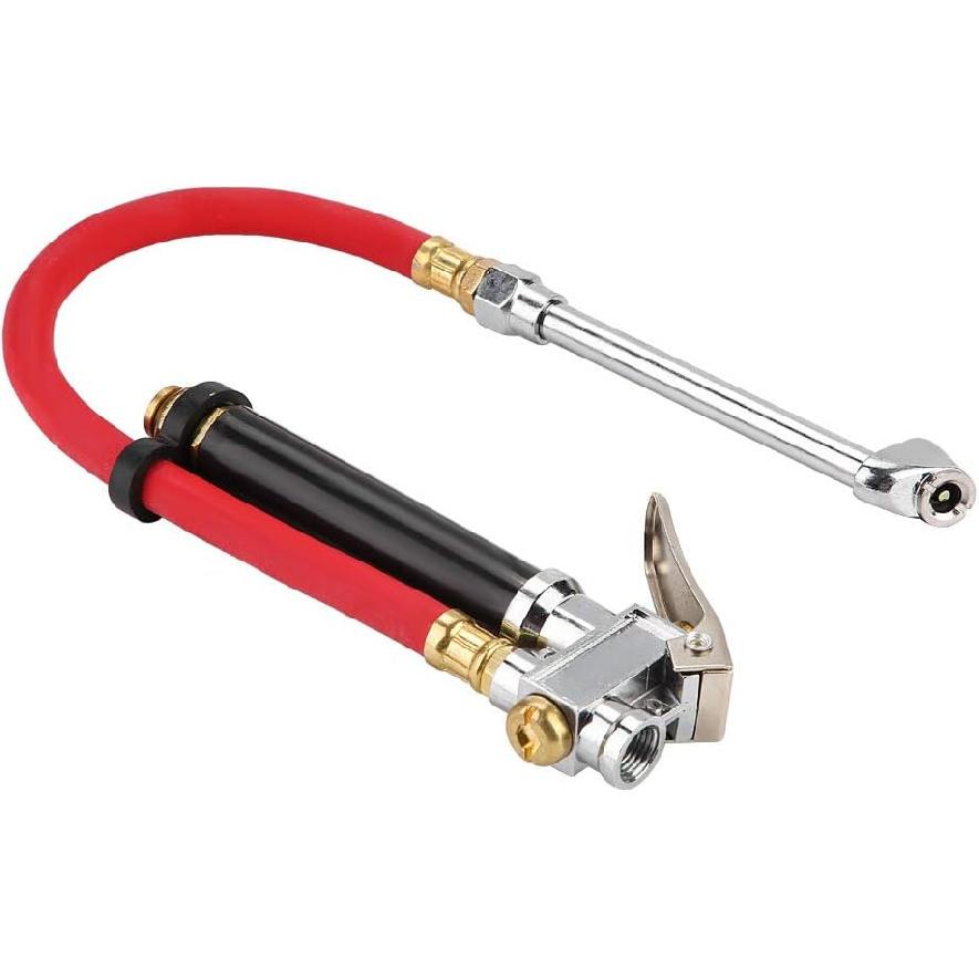 Air Gauge Tire Filler,Compressed Air Filler Gauge Handheld Car Air Tire Pressure Filler Fill Inflator Gauge Dual Chuck Air Compressor Hose Tool