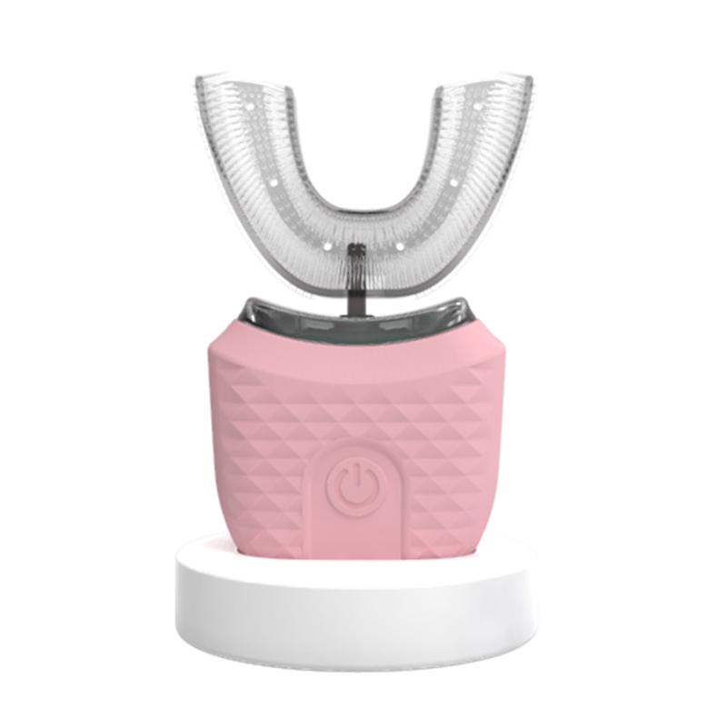 Беспроводная зарядка U-образная электрическая зубная щетка для взрослых Ультразвуковая зубная щетка с силиконовой водонепроницаемой вибрационной звуковой зубной щеткой