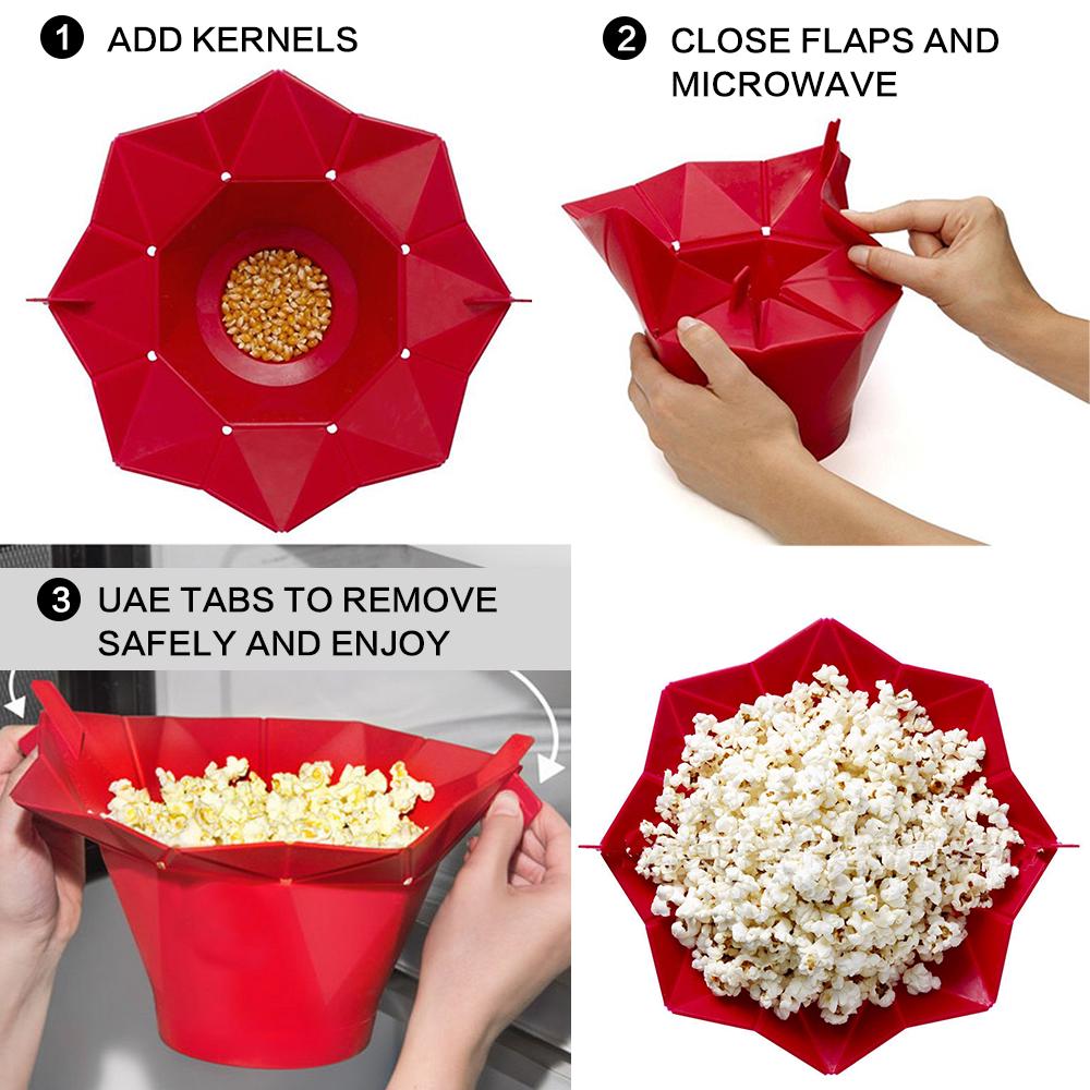 1 шт., силиконовая машина для приготовления попкорна, складное ведро, миска-поппер, DIY, контейнер для приготовления здоровых закусок, инструменты для выпечки