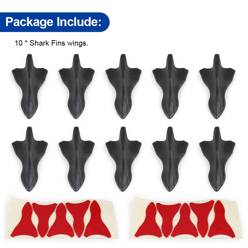 10 шт. универсальный задний спойлер с плавниками акулы на крышу, комплект крыльев, спойлер на крышу автомобиля, бампер, спойлер, плавник акулы, диффузор, вихревой генератор