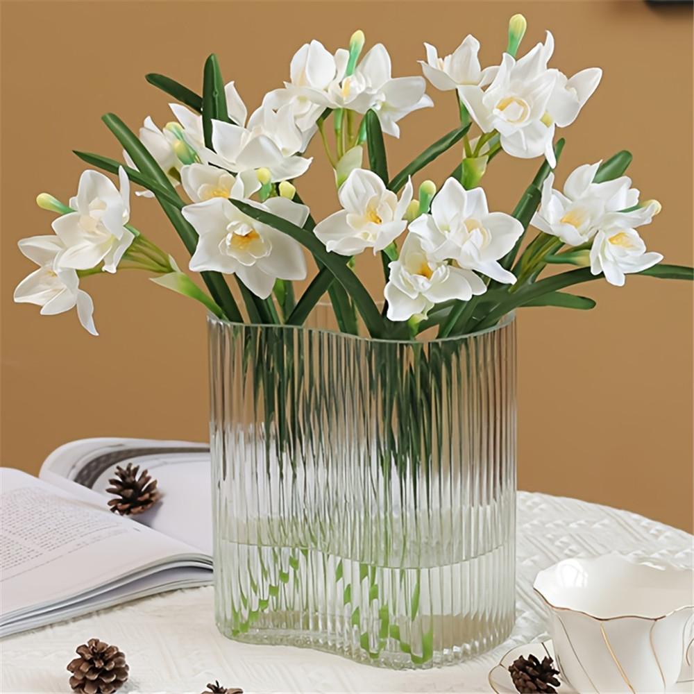 3/5 Pack Artificial Daffodil Swags Plastic Faux Narcissus Flower Bundle for Home Decor