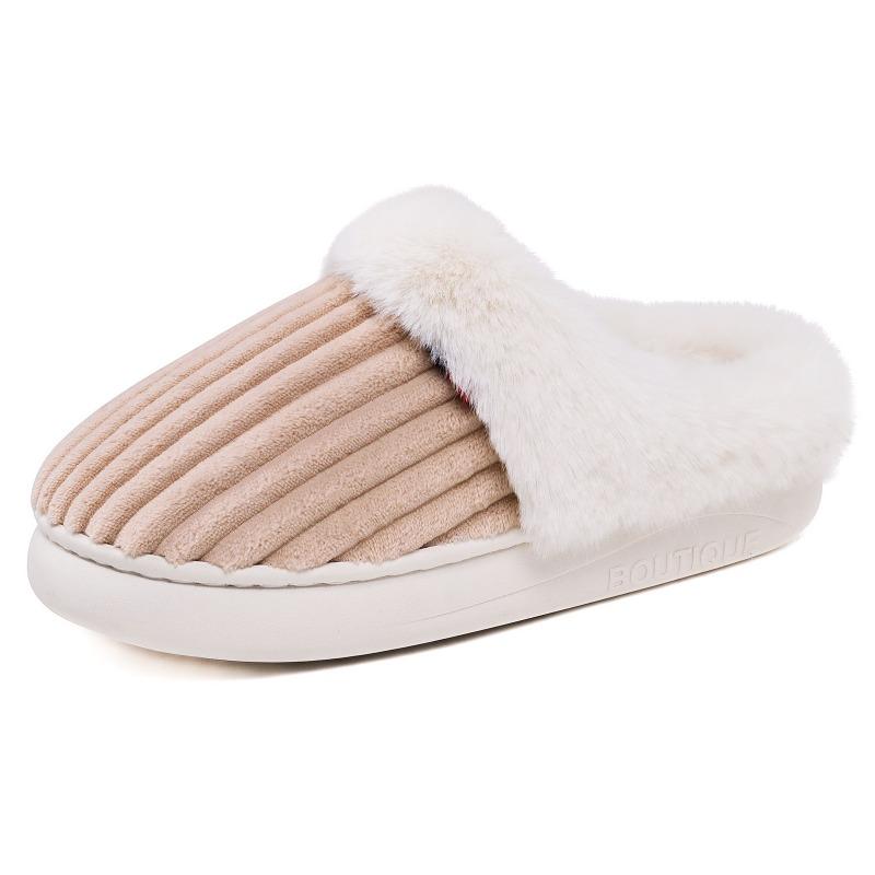 Cotton Shoes Women's New Winter Velvet Thickened One-pedal Home Cotton Shoes Casual Versatile Warm Cotton Slippers