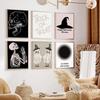 Funny Pink Halloween Poster Witch Gothic Ghost Skull Wall Art Canvas Painting Nordic Modern Festival Living Room Bedroom Decor
