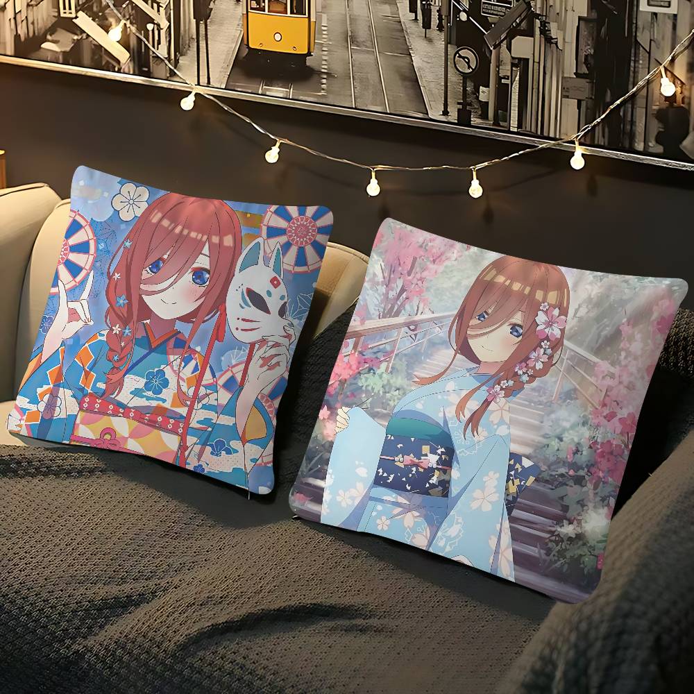 M-Mi-ku Anime NakanoS Personalized Picture Text Home Decorative Pillows Household Gifts 45x45cm