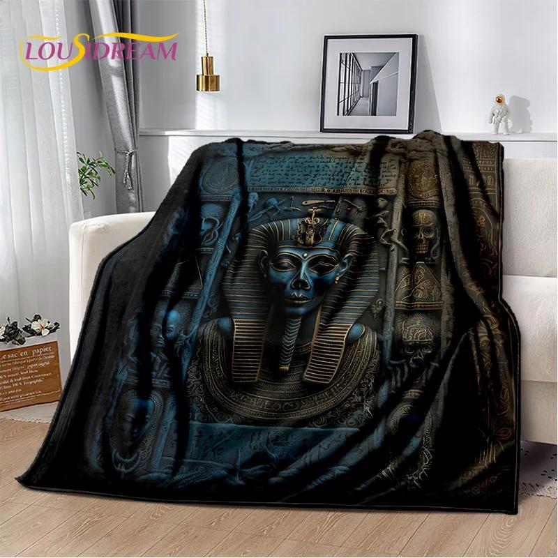 2025 Ancient Egypt Death Anubis Pharaoh Horus Mythology Soft Blanket,Soft Throw Blanket for Home Bedroom Bed Sofa Cover Child