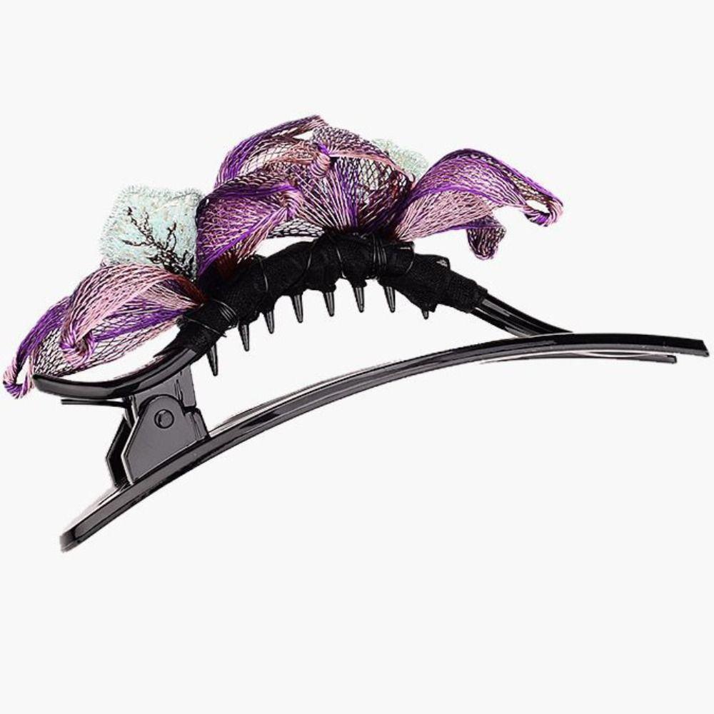 Korean Style Women Hairpin Large Crystal Headdress Jewelry Flower Hairclip  Gift