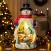 Светящиеся ornaments Снеговики, Настольный декор со светодиодами на батарейках для Рождественской елки и камина, Тепло-белый праздничный centerpiece