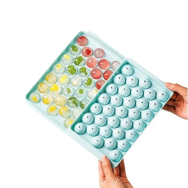 3D 33-секционная форма для льда в виде шариков, форма для мороженого, круглая форма для кубиков льда с крышкой, креативная форма для льда в виде шариков для домашнего приготовления, секция для льда, модель для кубиков льда