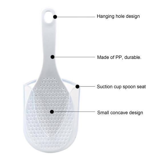 Стойка для хранения ложек для риса, устойчивая к трещинам, прочная конструкция с присоской, удобная для широкого применения, настенная, простая в установке подставка для хранения ложек