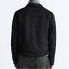 Zara Solid Color Casual Lapel Long Sleeve Jacket Men Jackets Black 3548689-800