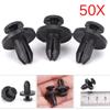 50Pcs 6 Mm Auto Car Bumper Fender Retainer Push Black Plastic Clips Fasteners