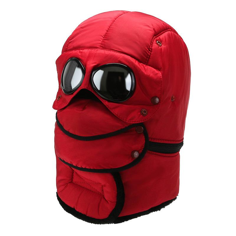 Зимняя термофлисовая лыжная шапка для лица, утепленные шапки для шеи с очками