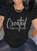 Футболка со стразами «Создано с целью»