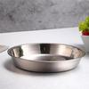 Stainless Steel Non-magnetic Flat Round Plate Portable Dish Plate Fruit Plate Cake Baking Pan (24CM/26CM/28CM/30CM, Silver)