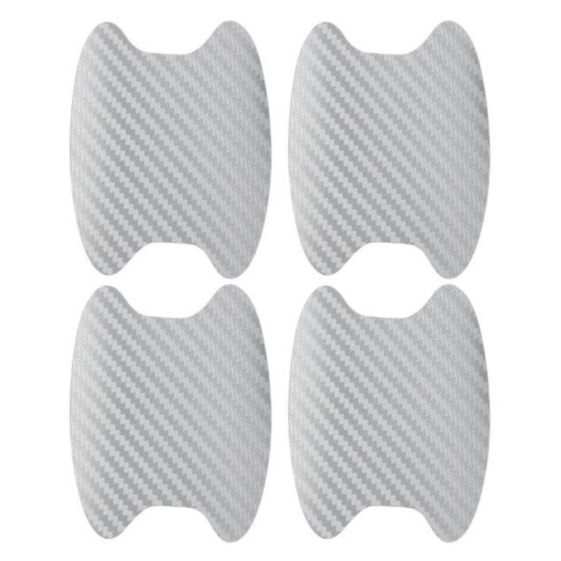 4 шт. сплошной цвет универсальный углеродное волокно автомобильная дверная ручка защитная наклейка устойчивая к царапинам