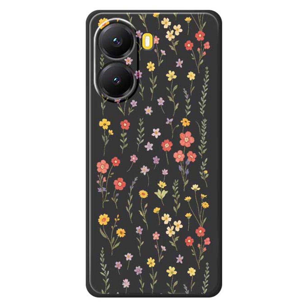 For Xiaomi Redmi Turbo 4 5G/Poco X7 Pro 5G Case Flowers and Grass Pattern Printing Straight Edge TPU Phone Back Cover