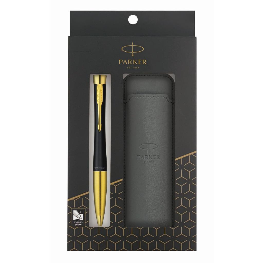PARKER Gel Pen, Parker Urban, Matte Black GT, Fine Point, with Pen Case, Gift Box, S0735810GEL