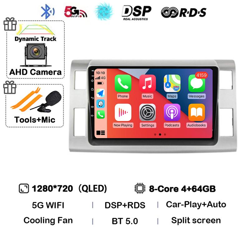 Android 14 Auto Carplay автомобильное радио для Toyota Previa 3 III XR50 Estima 2006-2019 Мультимедиа Navi GPS плеер стерео головное устройство DSP