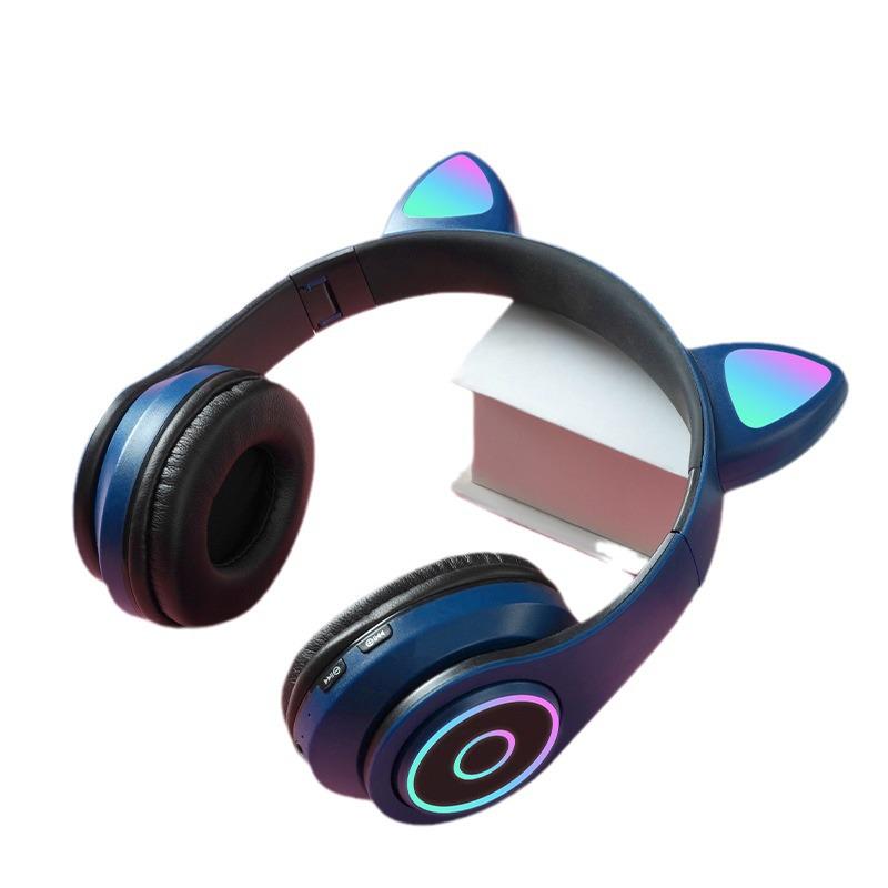 Светящаяся беспроводная Bluetooth-гарнитура с ушками кошки B39A