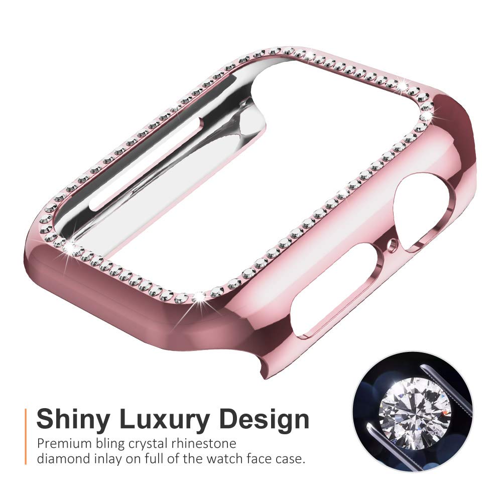 Роскошный чехол для Apple Watch Case 44 мм 40 мм IWatch 42 мм 38 мм Алмазный защитный бампер Apple Watch Series 6 5 4 3 2 SE аксессуары