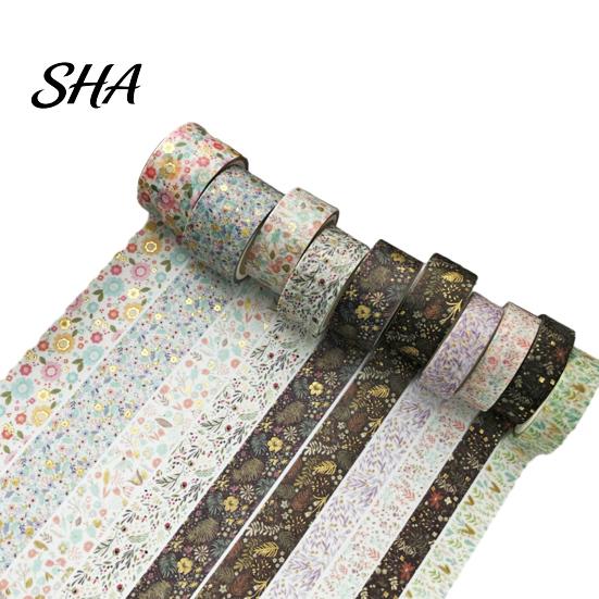 Repositionable Tape 10 Rolls Metallic Foil Washi Tape, Decorative Masking Tapes for Junk DIY Craft Journal Supplies, Arts, Crafts, Planners,