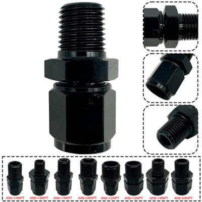 AN4 AN6 AN8 на 1/4NPT 1/2NPT 1/8 NPT 3/8NPT Внутренняя резьба с врезным кольцом Поворотный к адаптеру с наружной резьбой Соединитель Прямой Фитинг для шланга Черный