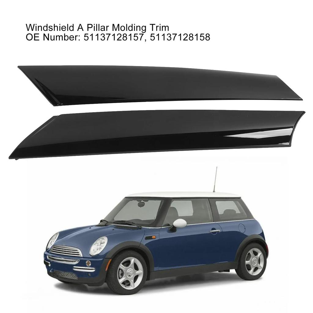 New 2Pcs Windshield A Pillar Molding Trim 51137128157 A Pillar Molding Trim Cover Replacement for Mini R50 R53 Cabriolet R52