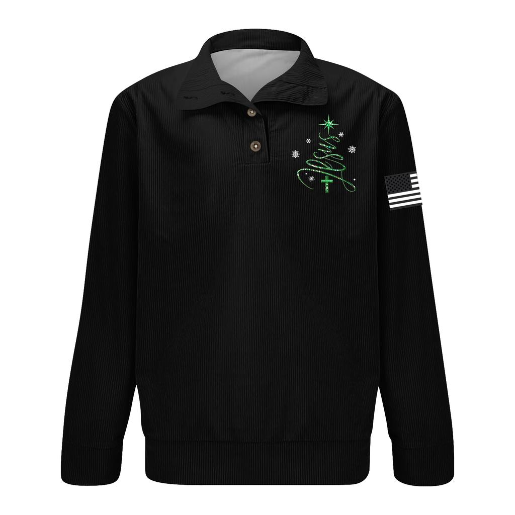 Мужская вельветовая рубашка на пуговицах с рождественским принтом