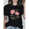 Two Blossom Pink Roses Ladies T-Shirt Comfortable Fit