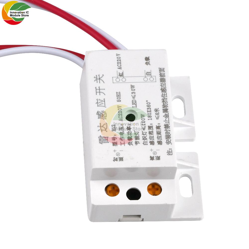 Переключатель-датчик движения PIR AC 220V, Микроволновый радарный датчик, Выключатель света, Автоматический ИК-инфракрасный датчик обнаружения движения человека, Вкл/Выкл, Переключатель для прохода