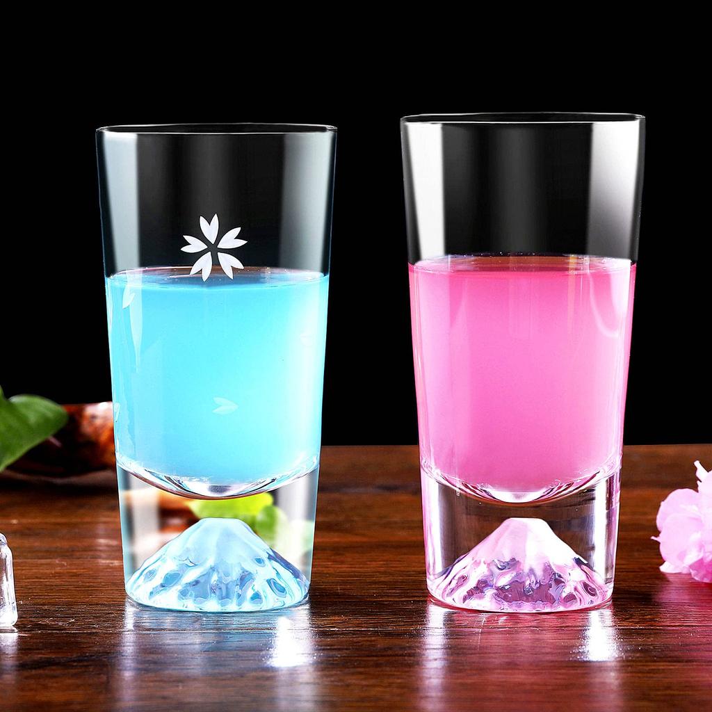 Fuji Glass Sakura Kiriko Tumbler Pair Set 240cc Easy To Hold Luxury Artisan Handmade Paulownia Box Rocks Glass Beer Highball Glass Stylish Celebration