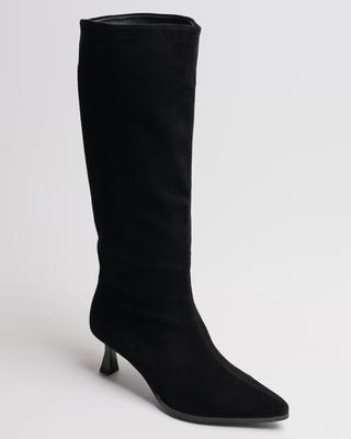 Сапоги на шпильке Melanda 61058 37 черные замша велюр