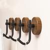 4/1pcs Wall Wood Hook Self-adhesive Walnut Hanging Hanger Bathroom Wall Hook Coat Storage Rack Home Towel Key Decor Kitchen Hook