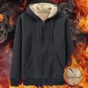 Men's Large Hooded Sweatshirt Jacket for Spring, Autumn, and Winter - Fleece Lined for Middle-Aged and Elderly