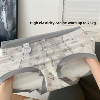 Женское хлопковое нижнее белье больших размеров на весну и осень, жаккардовое кружево, 7A антибактериальное, с высокой талией, утягивающее живот